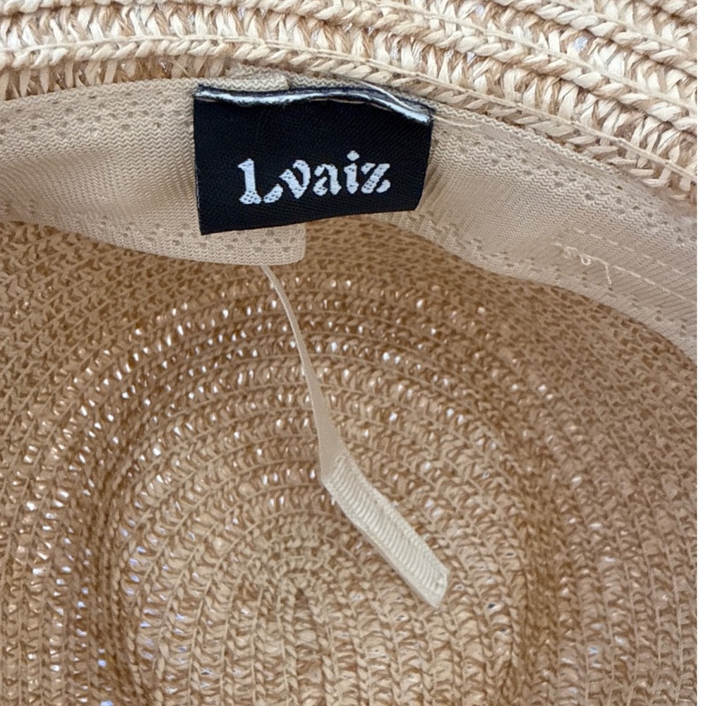 Lvaiz Women's Straw Hat Adjustable Strap Tan Sun Hat Vacation Beach Hat - Picture 4 of 6